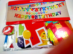 Birthday Celebration Multicolor Paper & Foil Banners, Confetti, Cupcake,Unicorn