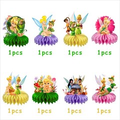 8Pcs Fairy For Tinkerbell Honeycomb Table Centerpiece,Cartoon Party Supplies …
