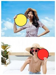 Foldable Flying Disc Fans Set Beach Flying Disc for Party 208 Assorted Color