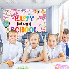 Happy First Day of School Backdrop Banner Large Size Back to School Backdrop Pho