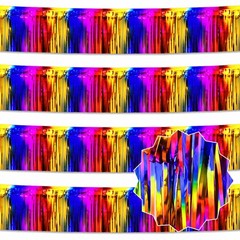 4 Pack 10 Ft Rainbow Foil Fringe Garland Metallic Streamers Tinsel Banner Wal…