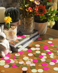 Pink Confetti Glitter Dots Girls Party Table Decorations 100 Pcs | Paper Scatter