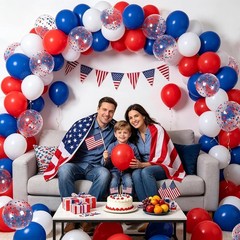 75pcs Red White and Blue Latex Balloons for 4th of July Decorations Independe…
