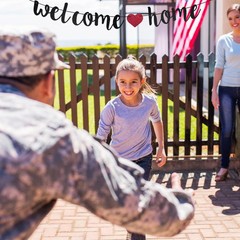 Banner Small Black Glitter Homecoming Party Sign Military Army Family Theme