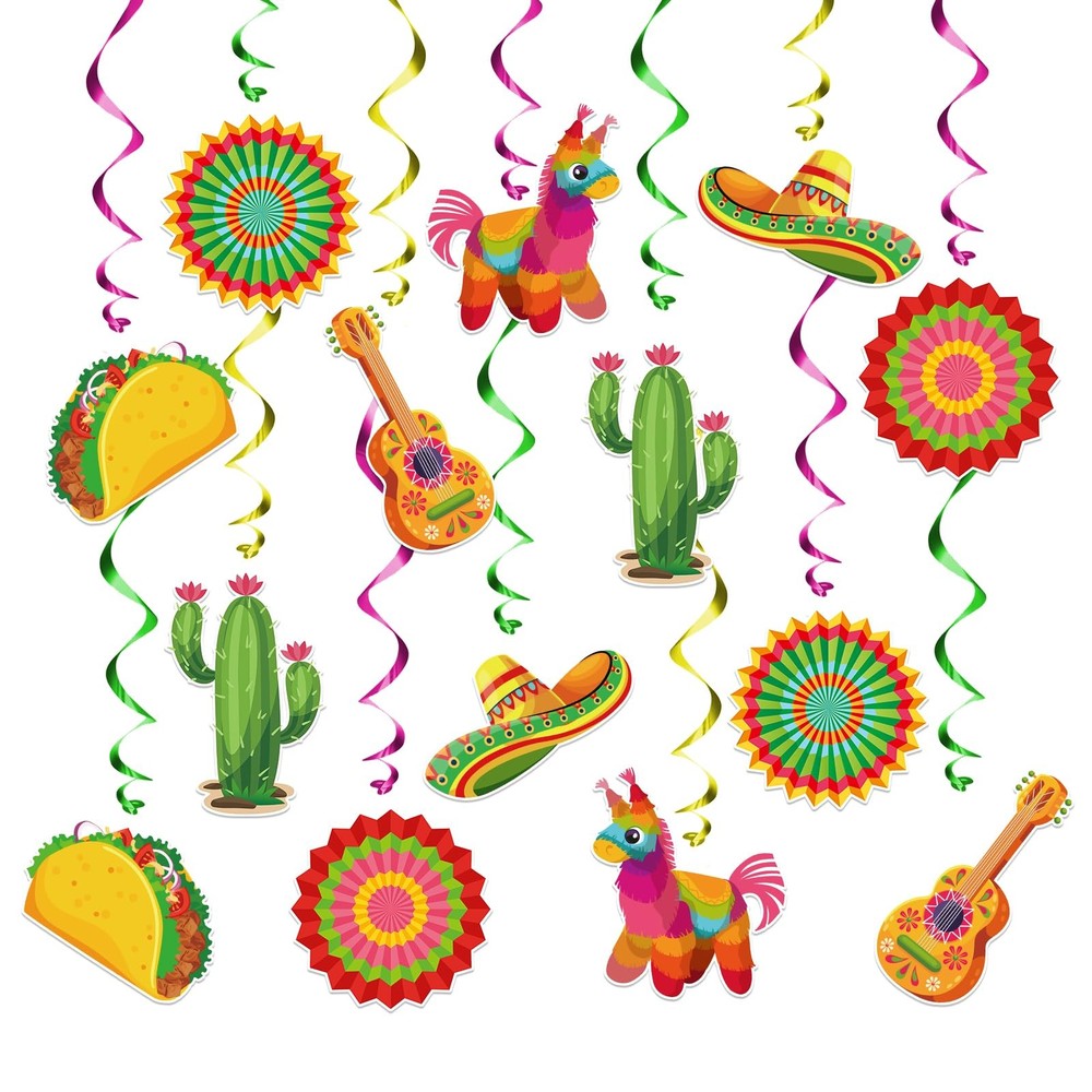 KALEFO 24PCS Mexican Fiesta Decorations for Taco Tuesday Birthday Party Suppl…
