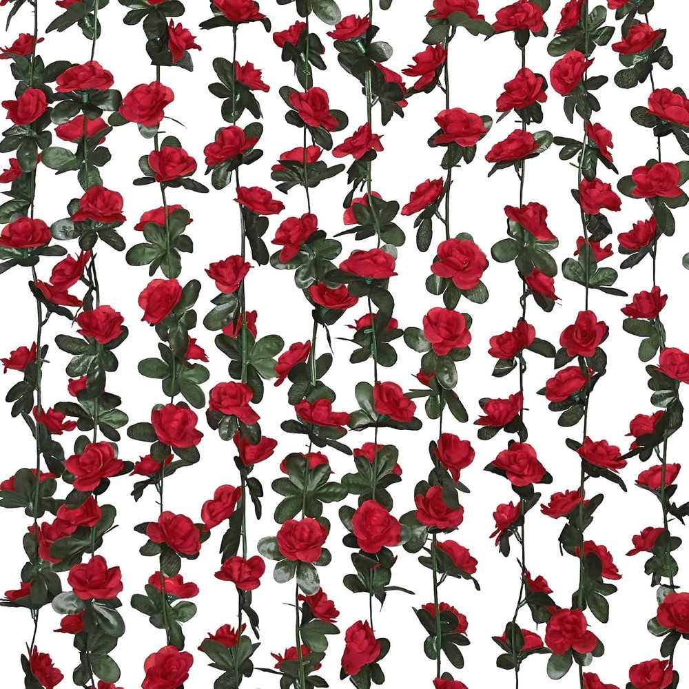 Flower Garland Vines, 12 Strands 99Ft for Bedroom, Rose Decoration, Floral