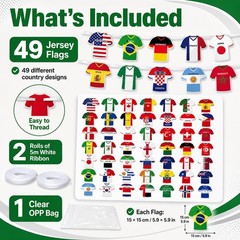 2026 World Cup Soccer Bunting Banner, 49Pcs National Shirt Flags Bunting,Worl…