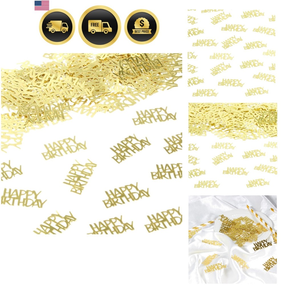 Gold Birthday Confetti Party Decorations 100PC Table Scatter Celebration Supp…