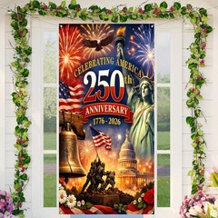 American 250th Anniversary Door Cover Banner 4th of July Patriotic Decor