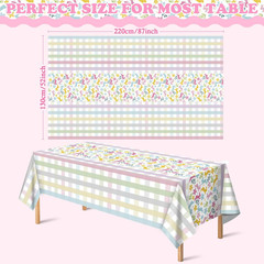 Easter Decorations – Rabbit Eggs Disposable Plastic Tablecloth Rectangular | Eas