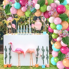 151PCS Tropical Balloons Arch Garland Kit, Green Hot Pink Confetti Latex Ball…