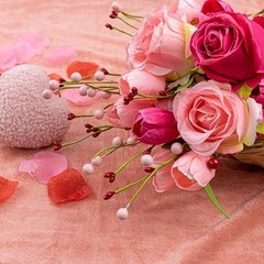 Romantic Valentine Centerpiece Decorations – 10 PCs Artificial Red Pink Flowers,