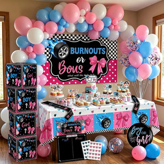 Burnouts or Bows Gender Reveal Decorations, Boy or Girl Gender Reveal Party Deco