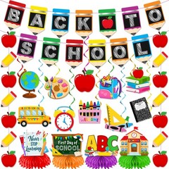 Back to School Decorations – Back to School Banner,Apple Pencil Garland, Welc…