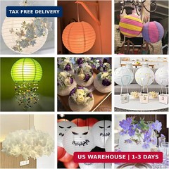 LIHAO 10 Inch White Round Paper Lanterns (10 Pack)