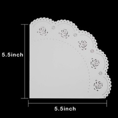50 PCS White Paper Wedding Confetti Cones Hollow Rose Print Petal Holders