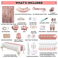 253 Pcs Birthday Decorations for Women Rose Gold Party Decorations for Women …