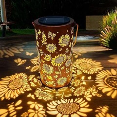 Solar Garden Lantern Sunflower Pattern Projection Vintage Sunflower Design
