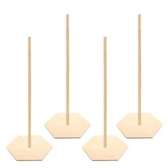6Pcs Wood Donut Display Stand Khaki Color for Wedding Bridal Shower Decor