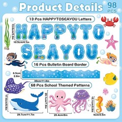 Ocean Animal Bulletin Board Decorations Under The Sea Classroom Decor 97 PCS
