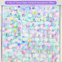205Ft Pastel Party Decorations Circle Dot Backdrop Streamer Pastel Tissue Pol…
