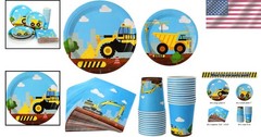 Ultimate 97-Piece Construction Birthday Party Set – Serves 24 Kids’ Guests