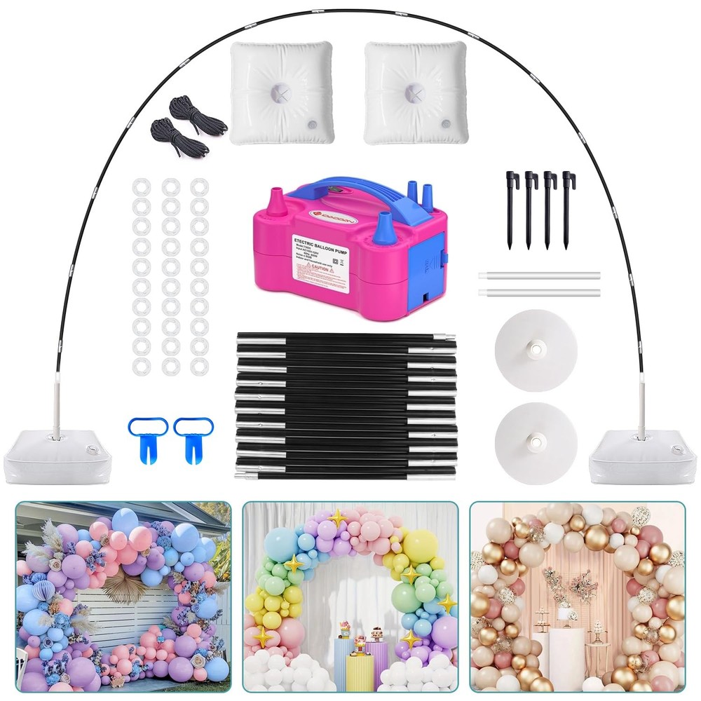 IDAODAN Balloon Arch Kit and Balloon Pump, Balloon Arch Stand with Electric B…