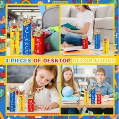 3 Pcs Welcome Back to School Table Decor First Day of School Classroom Block …