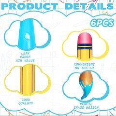 6 Pcs Inflatable Giant Pencils Paint Brush Decoration Set Blow up Pencils Paint