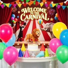Large Backdrop 7x5Ft Theme Party Decorations Welcome to The 7X5 FT Carnival