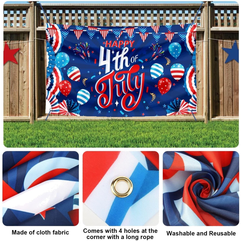 Patriotic Banner for Photography – July 4th Party Supplies