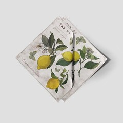 LEMON BOTANY Cocktail Paper Napkins 20pcs Decorative Napkins for Decoupage