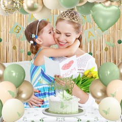 Amandir Sage Green Birthday Decorations for 18″, «12», «10», «5,