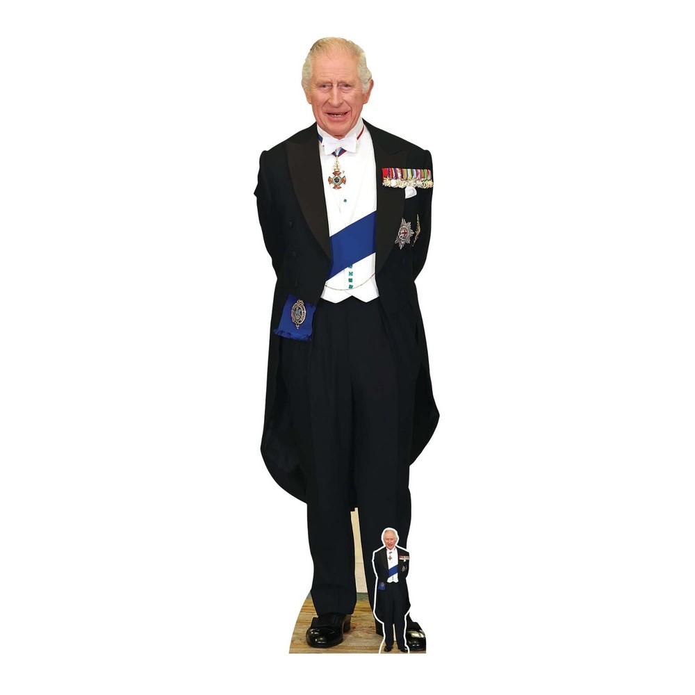 King Charles III Medals Lifesize Cardboard Cutout + FREE Mini Standee Coronation