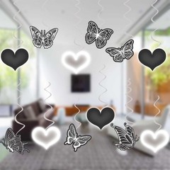 2000s Party Decorations Black Love Heart Party Decor Assembled and Ready to U…
