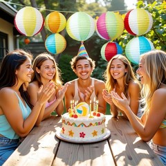 16PCS Pool Party Decorations, Summer Beach Ball Paper Lanterns, Colorful Luau…