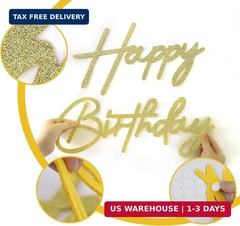 Happy Birthday Sign for Backdrop – Glitter Felt Happy Birthday Letter Sign for B