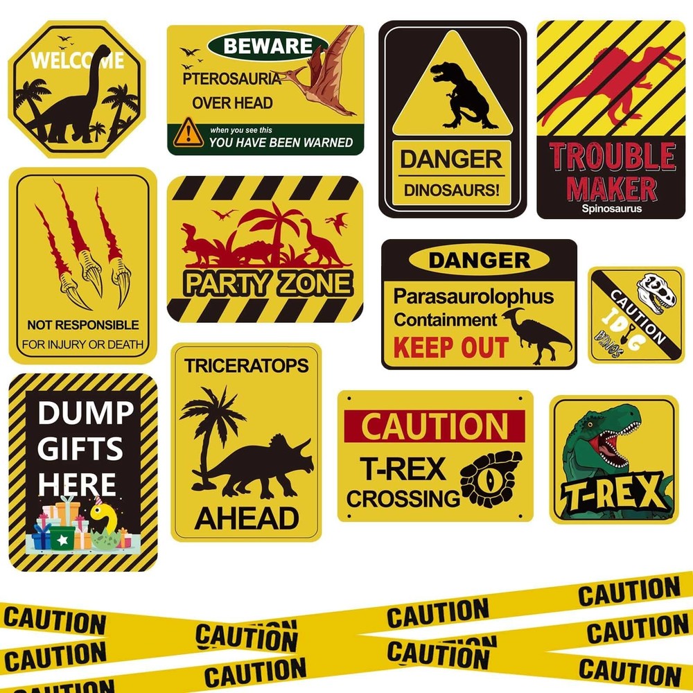 13 pcs Dinosaur Birthday Party Supplies, Dinosaur Party Decorations for Boys …