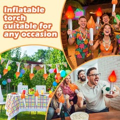 3PCS Inflatable Fake Torch with LED Light,16» Fun Torch Inflates for Sports …