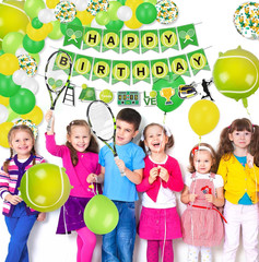 Tennis Party Decorations, Includes Tennis Happy Birthday Banner, Tennis Balloons