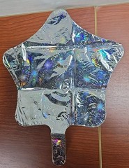 9in Holographic Firework Star Shaped Heat Seal Balloons Pack Of 10