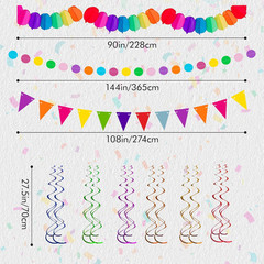 Fiesta Party Decorations – 33Pcs Colorful Mexican Themed Hanging Paper Fans, Rai