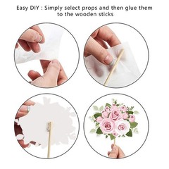 23 PCS Wedding Photo Booth Props, Rose Gold, Pink, Glitter, Pre-Assembled, Funny