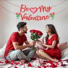 Red Glitter ‘Be My Valentine’ Banner – 10 Feet, No DIY | Valentine’s Day Decor