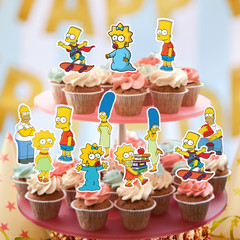 SIMPSONS GIFT BOX CAKE TOPPER CUPCAKE BALLOON BANNER SUPPLIES DECORATIONS