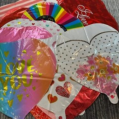 Valentine’s Day Balloons 16 Pack Foil Love Heart Cute Bouquet Fun Gift New