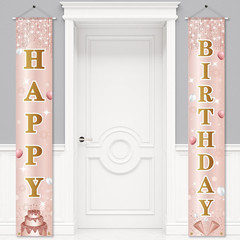 Birthday Decorations Banner, Happy Birthday Door Sign for Men Women Boys Girls I