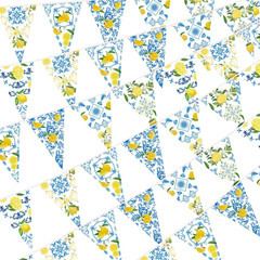6PCS Lemon Garlands Lemon Party Decorations Lemons Bandana Pennant Banner Summer