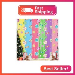 Blosssound 2 Packs Candyland Party Decorations 3.3 x 6.6 ft Colorful Candy Foil