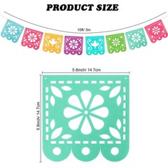 Mexican Fiesta Party Decorations Banners, Felt Cinco de Mayo Garlands Flags